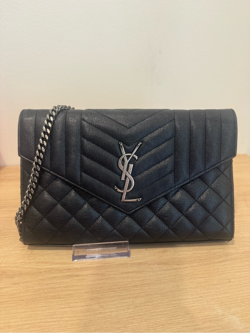 Yves Saint Laurent Black Quilted Leather Chain Crossbody